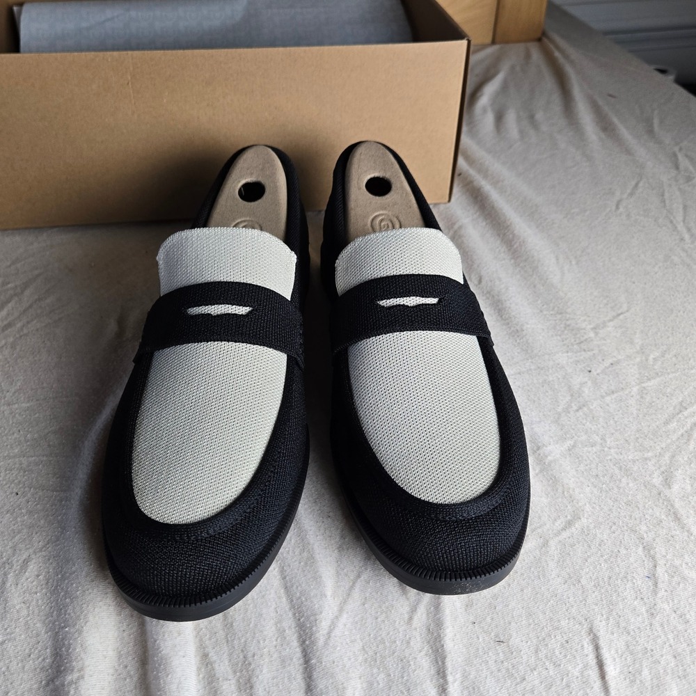 Rothy's The Penny Loafer Womens 11.5 Tux Black White New In Box 359-011 Knit
